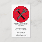 便利修理建築レンチハンマーカッコいい 名刺 (正面)