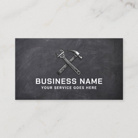 便利修理整備整備業Chalkboard 名刺 (正面)