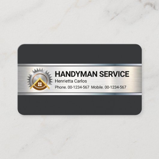 便利器用ブラシ銀金属プレート 名刺 (正面)