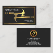 便利屋のたくましくフェイクな金ゴールドのハンマー 名刺 (正面/裏面)