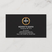 便利屋のカエデの葉の金ゴールドのボーダー 名刺 (裏面)