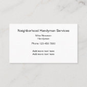 便利屋のシンプル2の側面のデザイン 名刺 (裏面)