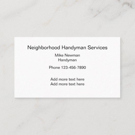 便利屋のシンプル2の側面のデザイン 名刺 (裏面)