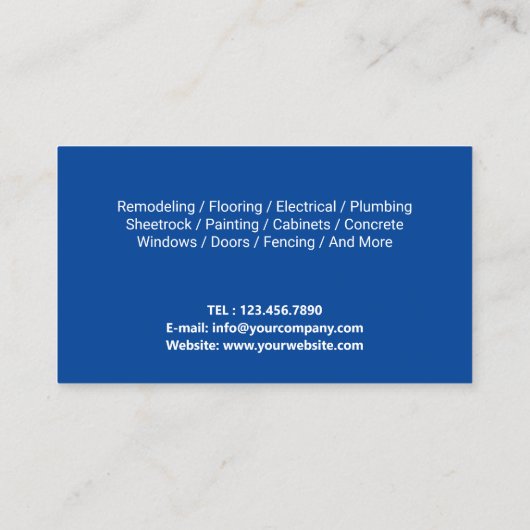 便利屋の修理と保守サービス青 名刺 (裏面)