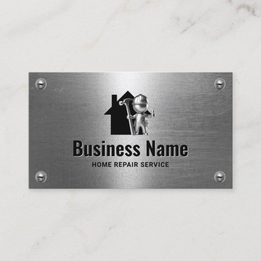 便利屋の修理サービス金属労働者 名刺 (正面)