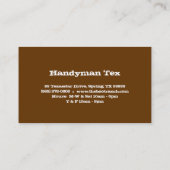 便利屋の名刺の建築はヴィンテージに用具を使います 名刺 (裏面)