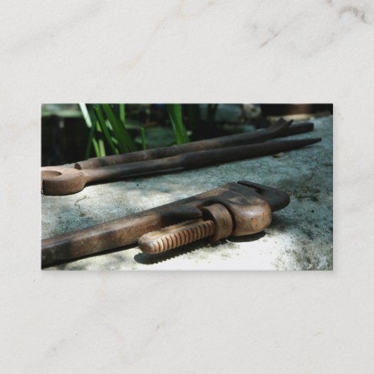 便利屋の名刺の建築はヴィンテージに用具を使います 名刺 (正面)