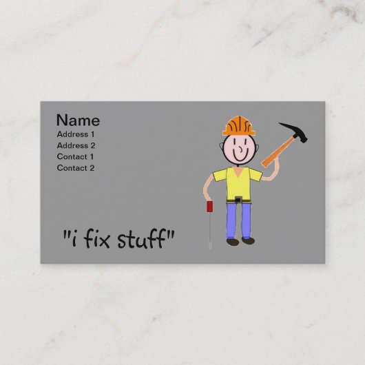 便利屋の名刺私は物を修理します 名刺 (正面)