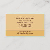 便利屋の建築業者の大工の名刺 名刺 (裏面)