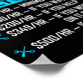 便利屋の時間別料金ユーモア大工面白い便利なM ポスター (角)