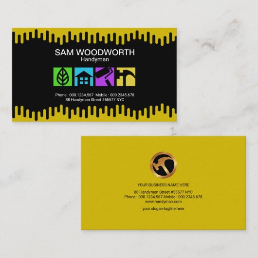 便利屋の点滴注入のペンキの福祉業務のプラカード 名刺 (正面/裏面)