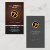 便利屋の素晴らしい木製の穀物の金ゴールドのハンマーのロゴ 名刺 (正面/裏面)