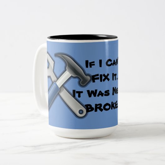 便利屋はハンマーおよびレンチのマグに用具を使います ツートーンマグカップ (正面左)