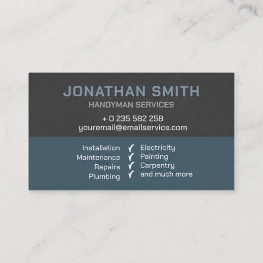 便利屋は青いグレーのツールを提供 名刺 (裏面)