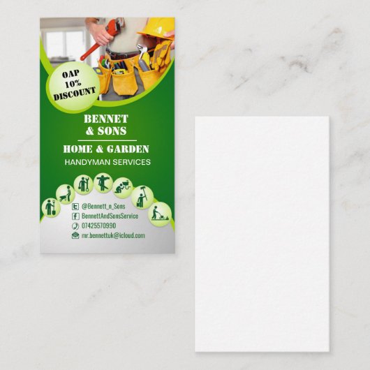 便利屋サービスのための名刺 名刺 (正面/裏面)