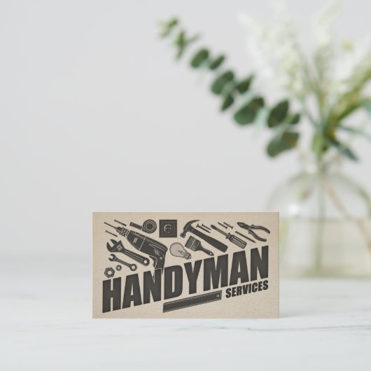 便利屋サービス – 自宅修理 名刺 (スタンド正面)