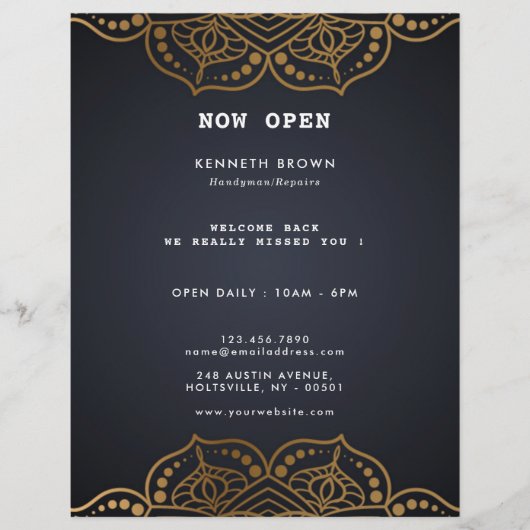 便利屋リペアブラック金ゴールド チラシ (正面)