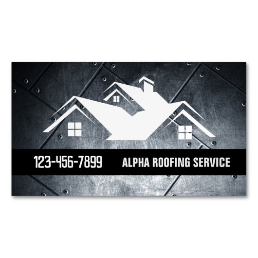 便利屋屋根修理建築屋上屋根 マグネット名刺 (正面)