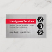 便利屋建築モダンレッドラベル 名刺 (正面)