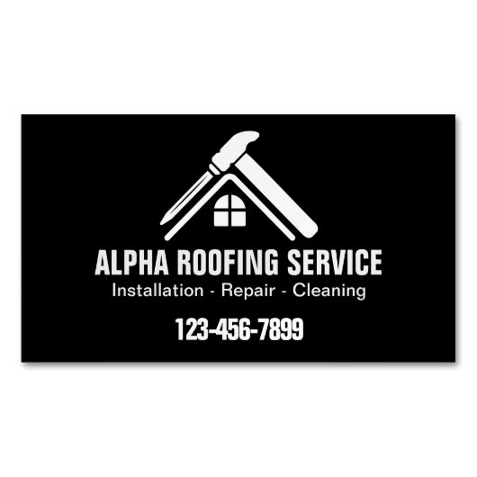 便利屋根修理建築屋根葺き屋根 マグネット名刺 (正面)