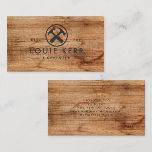 便利屋、大工、木工師、木 名刺 (正面/裏面)