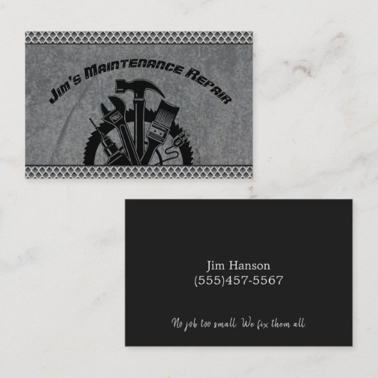 便利形鋼プレート整備修理サービス 名刺 (正面/裏面)
