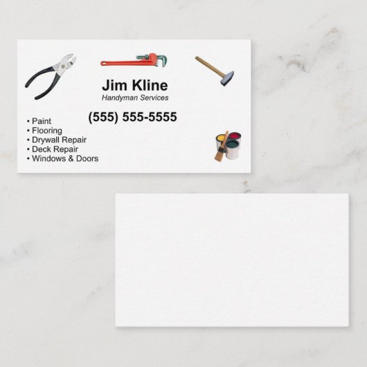 便利業者の名刺の保守員の自宅の修理 名刺 (正面/裏面)