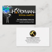 便利看板ピーリング絵を描（ばちゃばちゃ）跳ねる 名刺 (正面/裏面)