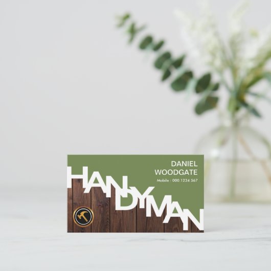 便利看板素晴らし木目木目フェンス 名刺 (スタンド正面)