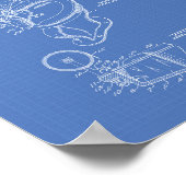 便器1936年特許アート青写真 ポスター (角)