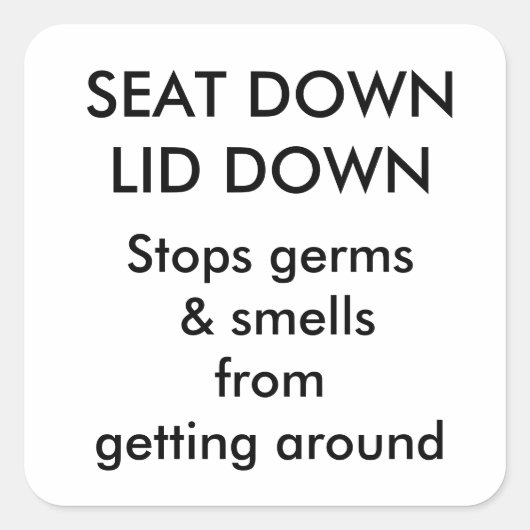 便座ルール スクエアシール (正面)