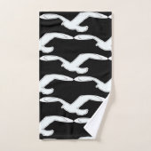 便浴用小鳥アクセサリブラック バスタオルセット (ハンドタオル)