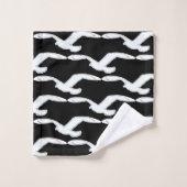 便浴用小鳥アクセサリブラック バスタオルセット (ウォッシュタオル)