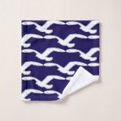 便浴用小鳥ネイビーブルー バスタオルセット (ウォッシュタオル)