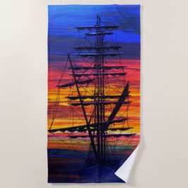 係留ビーチタオルの男性 ビーチタオル