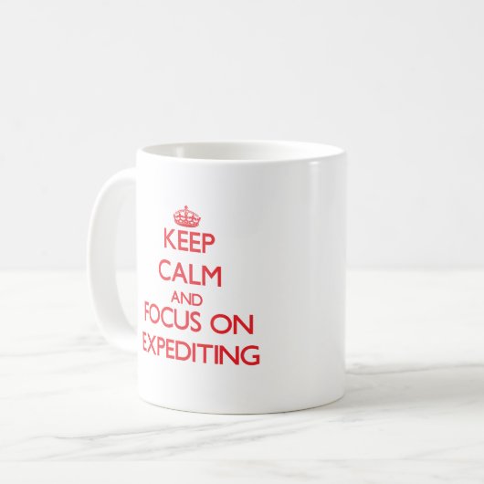 促進の平静そして焦点を保って下さい コーヒーマグカップ (正面左)