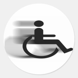 促進の車椅子のステッカー ラウンドシール