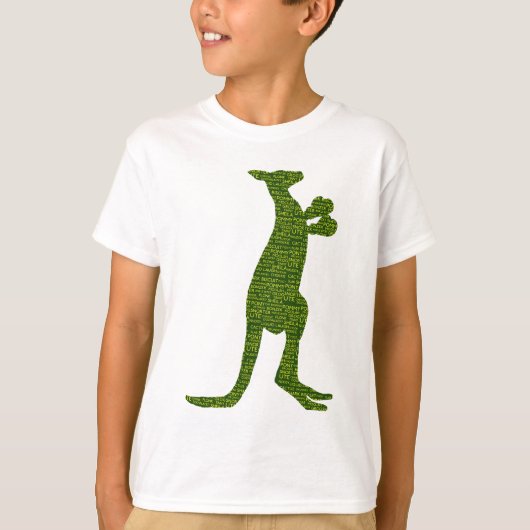 俗語のタイポグラフィのオーストラリアのボクシングのカンガルー Tシャツ (正面)