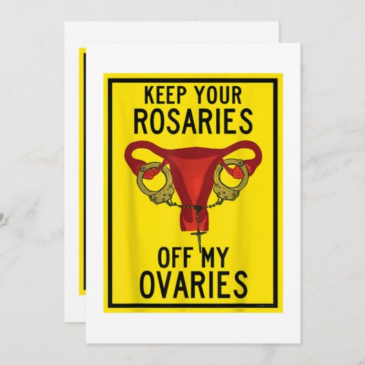 保あなたのロザリは私の卵巣フェミおもしろいニストP 招待状 (正面/裏面)