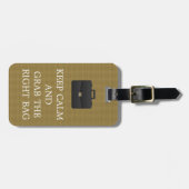 保おもしろい落ち着いて右のバッグ手を握る ラゲッジタグ (正面横)