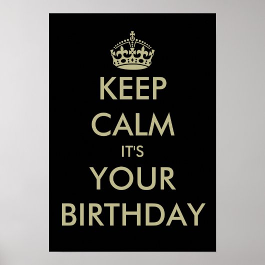 保おもしろい落ち着いて誕生日のポスターテンプレート ポスター (正面)