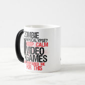 保おもしろいCalm Gamers Mug Zombie Apocalpse モーフィングマグカップ (正面左)
