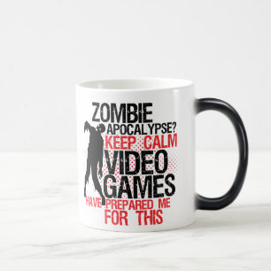 保おもしろいCalm Gamers Mug Zombie Apocalpse モーフィングマグカップ