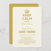 保おもしろいCalm Sip & Seeツインズ新生児誕生 招待状 (正面/裏面)