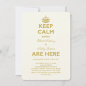 保おもしろいCalm Sip & Seeツインズ新生児誕生 招待状 (正面)