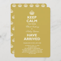 保おもしろいCalm TwinsベビーSIP & Seeパーティー招待状