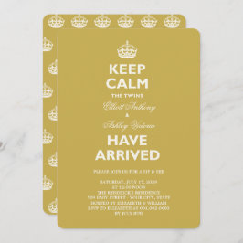 保おもしろいCalm TwinsベビーSIP & Seeパーティー招待状 招待状