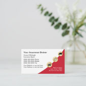 保お洒落モダン険ブローカーの名刺 名刺 (スタンド正面)