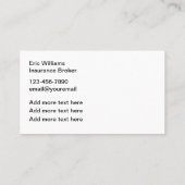 保お洒落モダン険ブローカー名刺 名刺 (裏面)