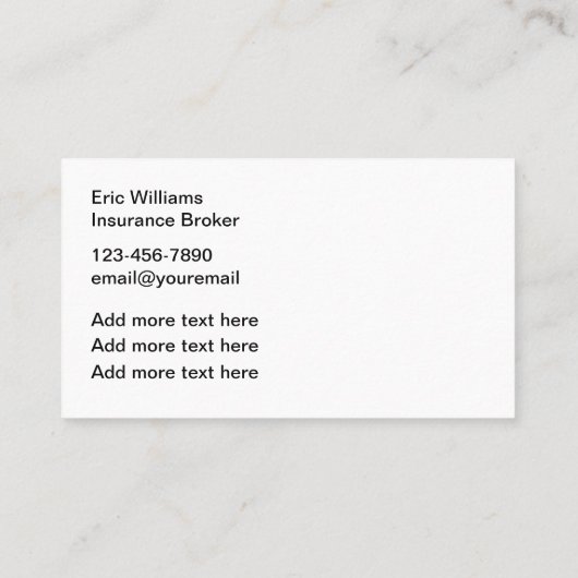 保お洒落モダン険ブローカー名刺 名刺 (裏面)